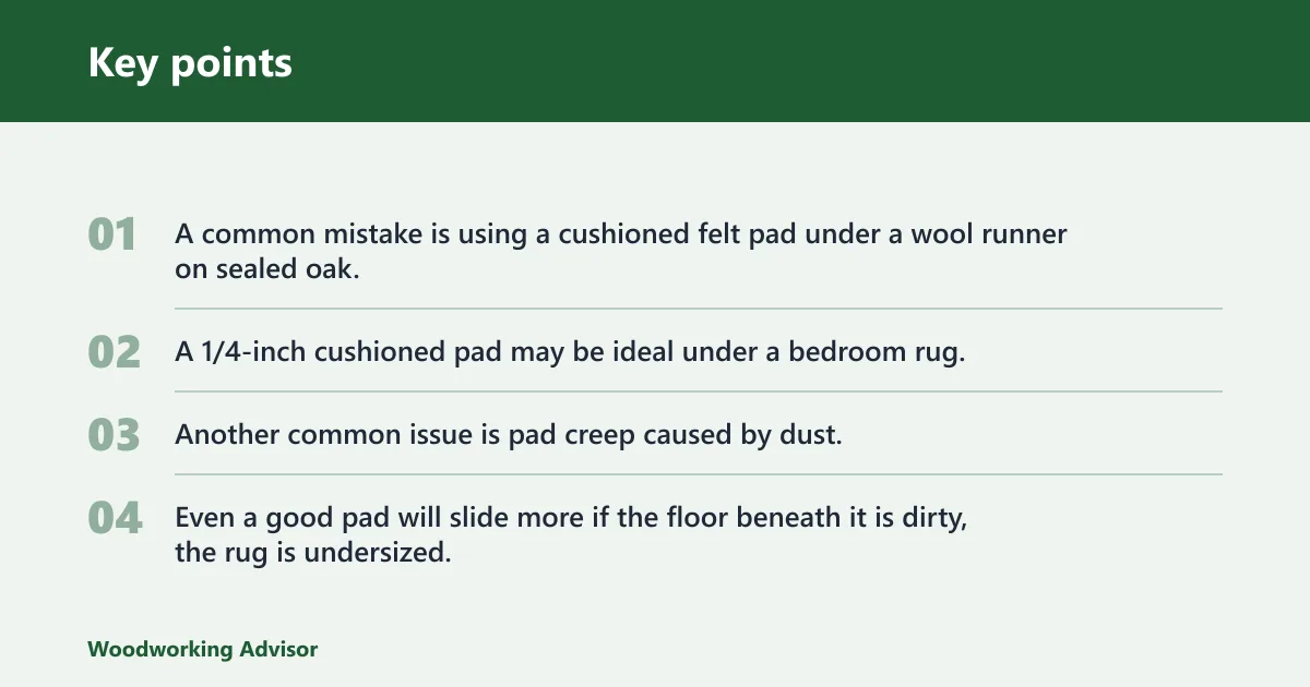 Key points: Proof asset: choosing the right rug pad by use case