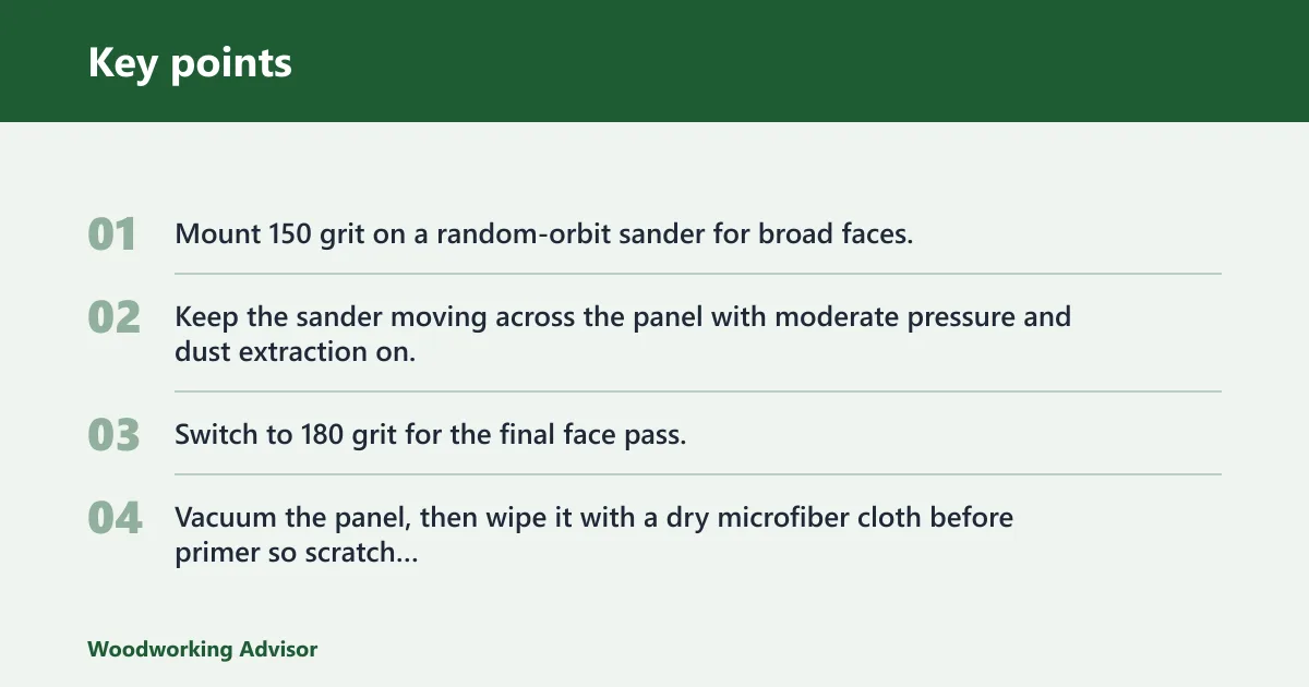 Key points: What grit should you start with on MDF faces?