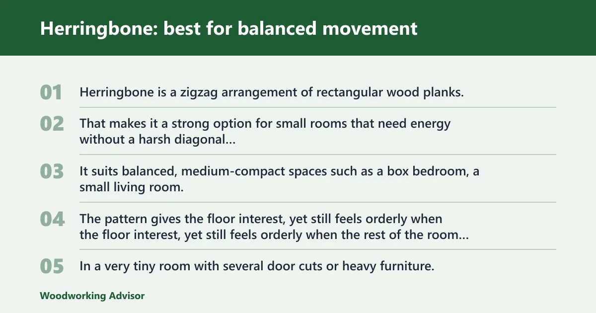 Steps: Herringbone: best for balanced movement