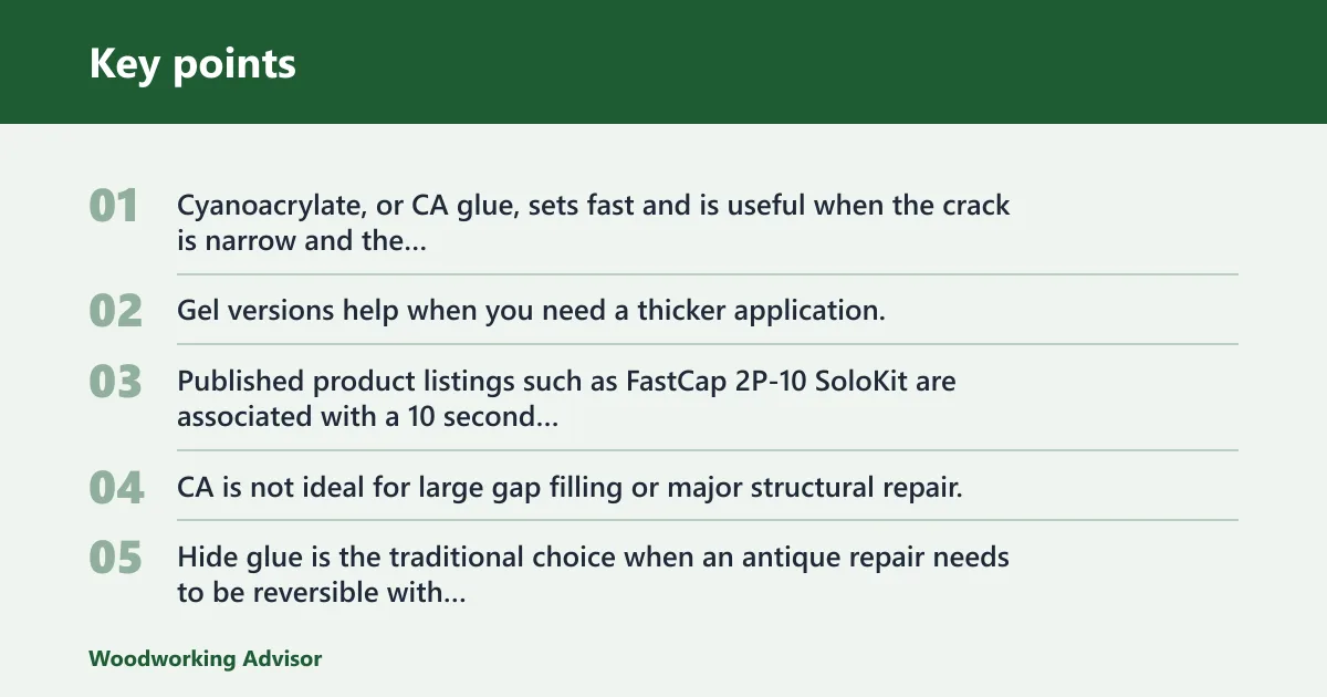 Key points: Should you use CA or hide glue?