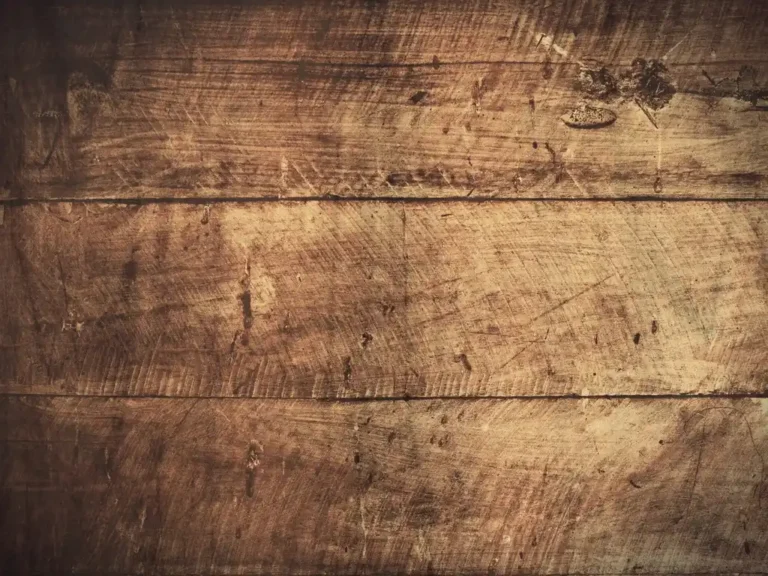 Homeowner comparing floor refinisher bottles beside a scratched hardwood sample in a sunlit room