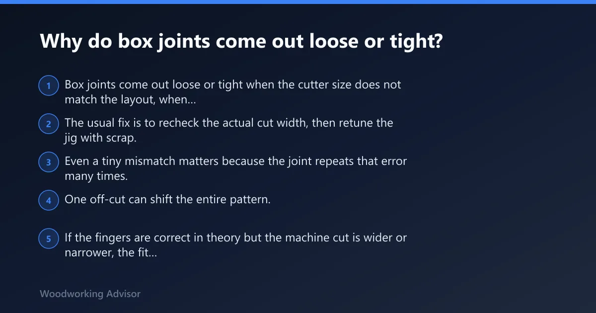 Steps: Why do box joints come out loose or tight?