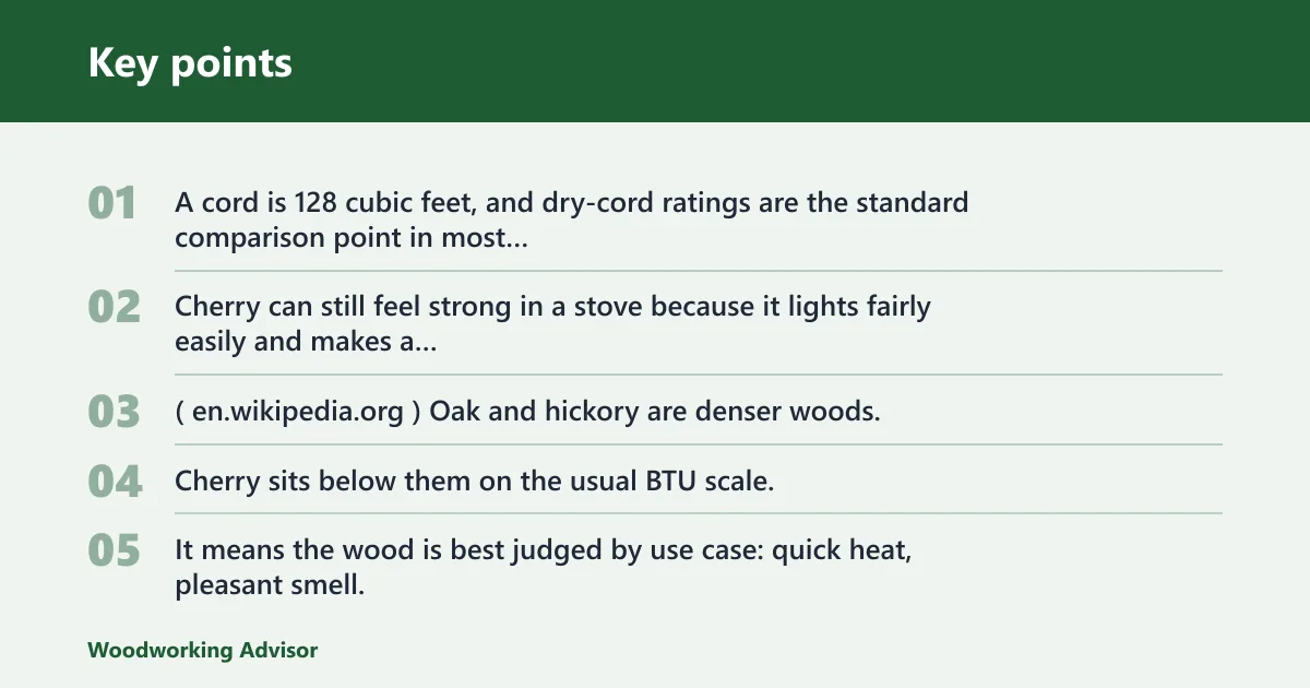 Key points: How much heat does cherry give off?