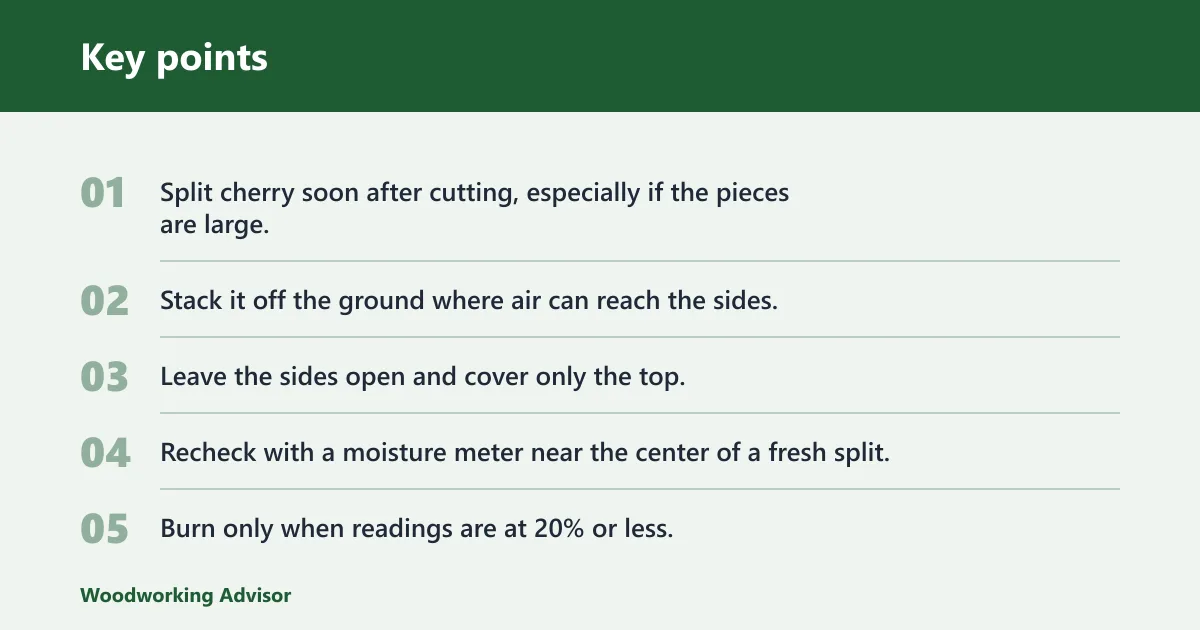 Key points: How long does cherry take to season?