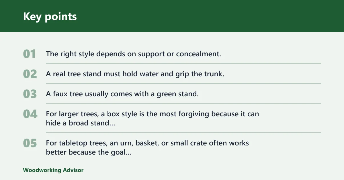 Key points: Choose the right stand style