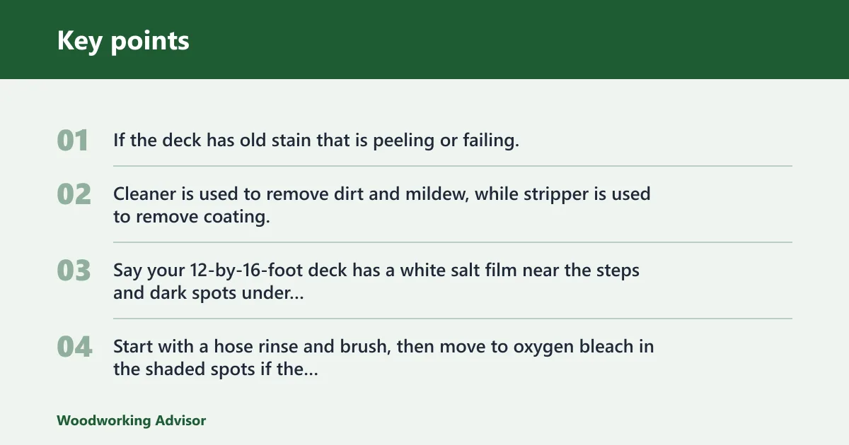 Key points: Which post-winter deck cleaning method should you use?