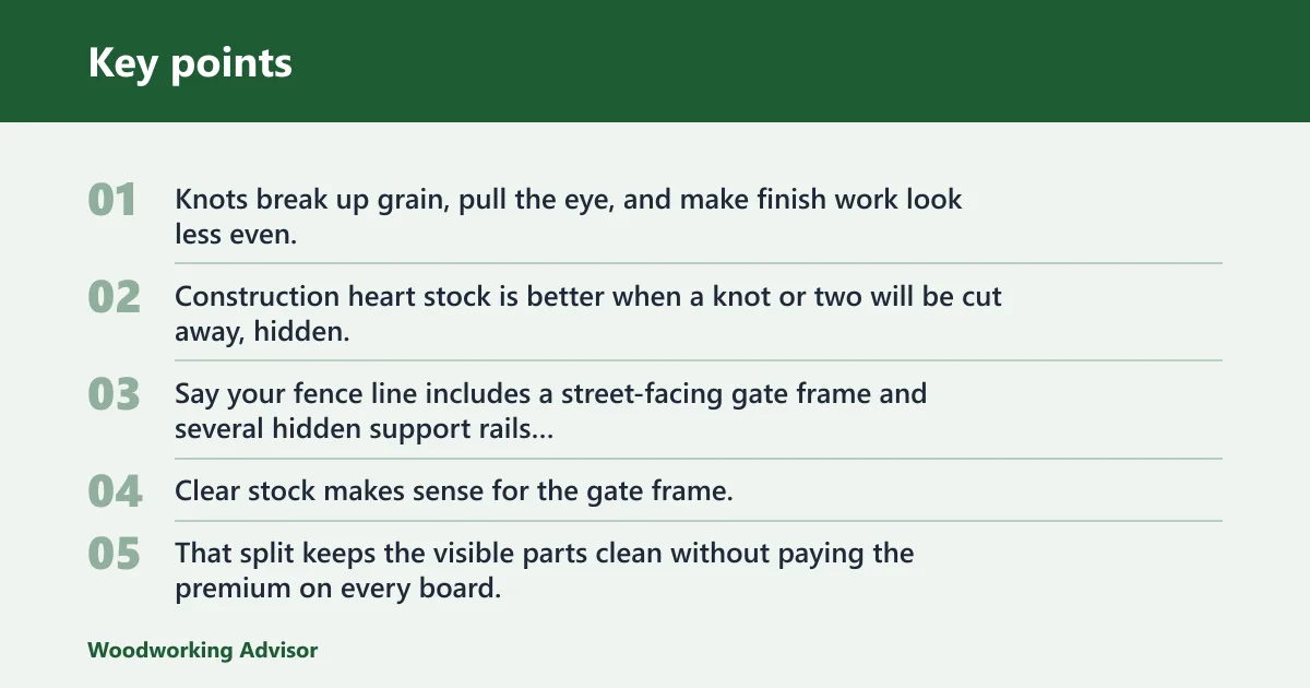 Key points: Redwood grade decision table