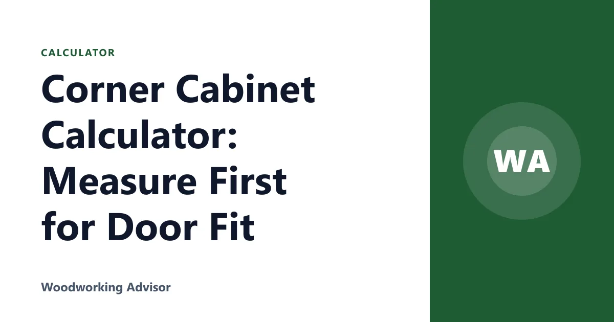 Corner Cabinet Calculator: Measure First for Door Fit