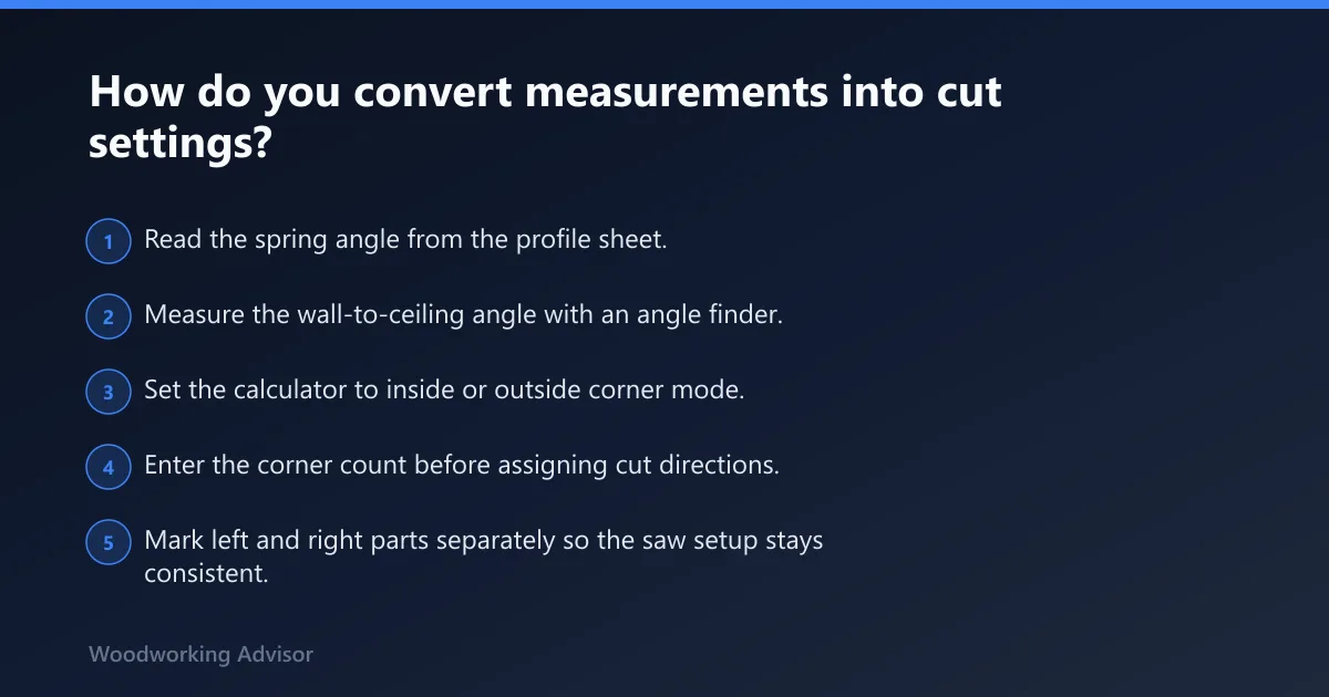 Steps: How do you convert measurements into cut settings?