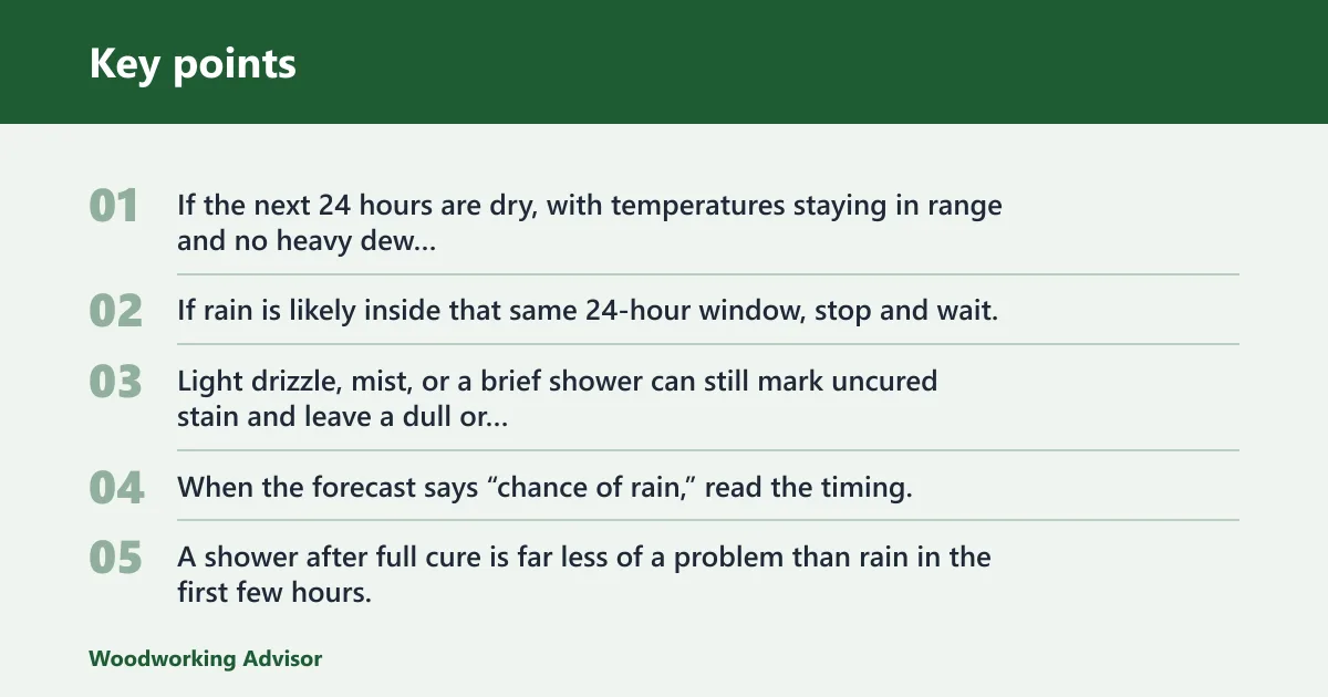 Key points: How long before rain?