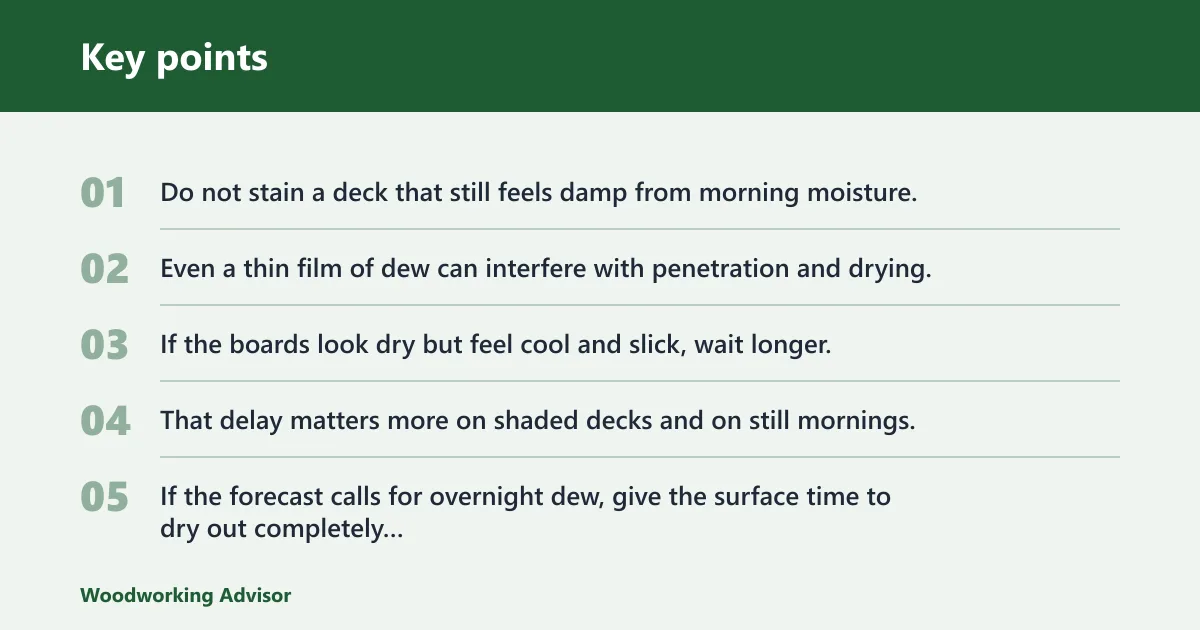 Key points: When to start and stop staining