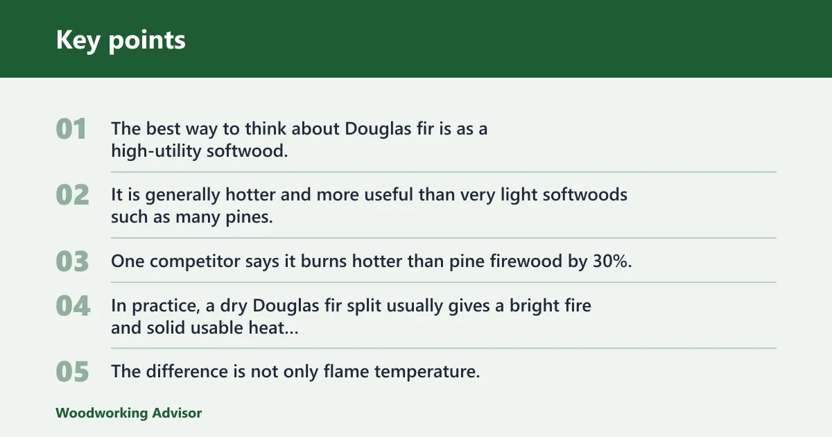 Key points: Douglas fir BTU and burn quality