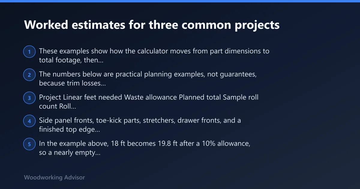 Steps: Worked estimates for three common projects