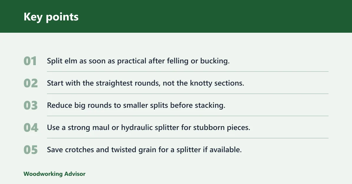 Key points: Why elm is hard to split