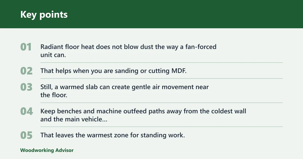 Key points: What a warm garage means for woodworking