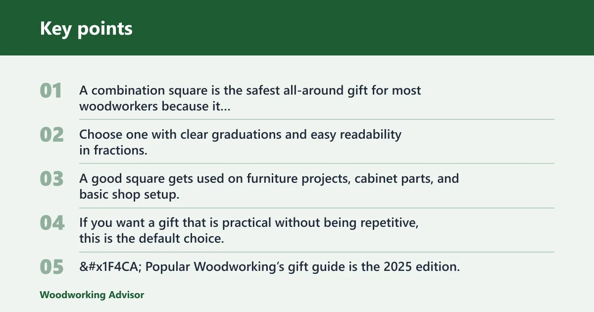 Key points: Top pick for most woodworkers