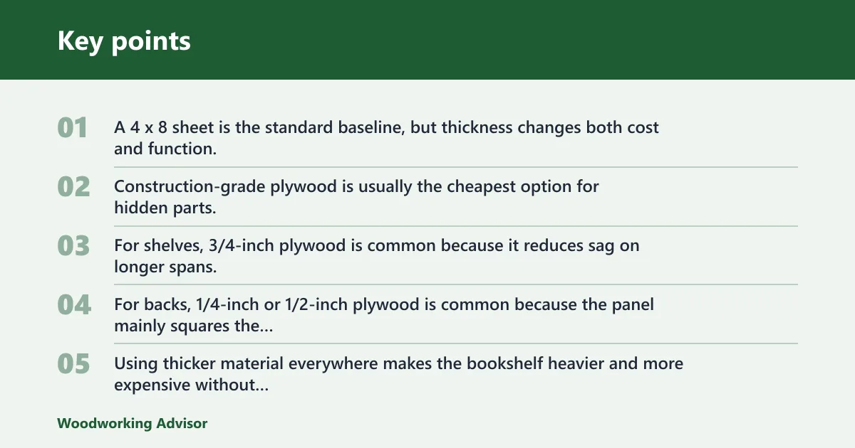Key points: How much does wood cost for a bookshelf?