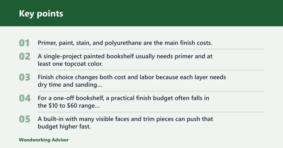 Key points: How much do finishing materials add?