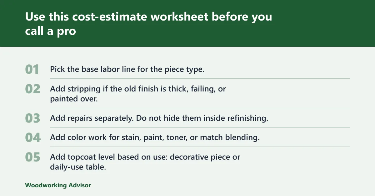 Steps: Use this cost-estimate worksheet before you call a pro