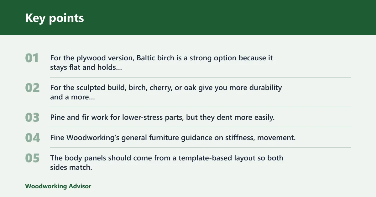 Key points: What wood and parts do you need?