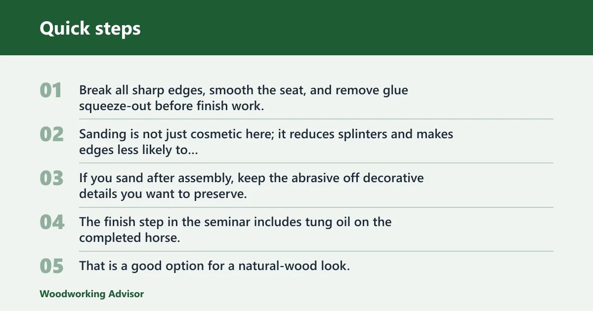 Quick steps: How do you finish and safety-check it?