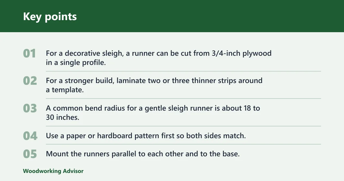 Key points: How do you make the runners?
