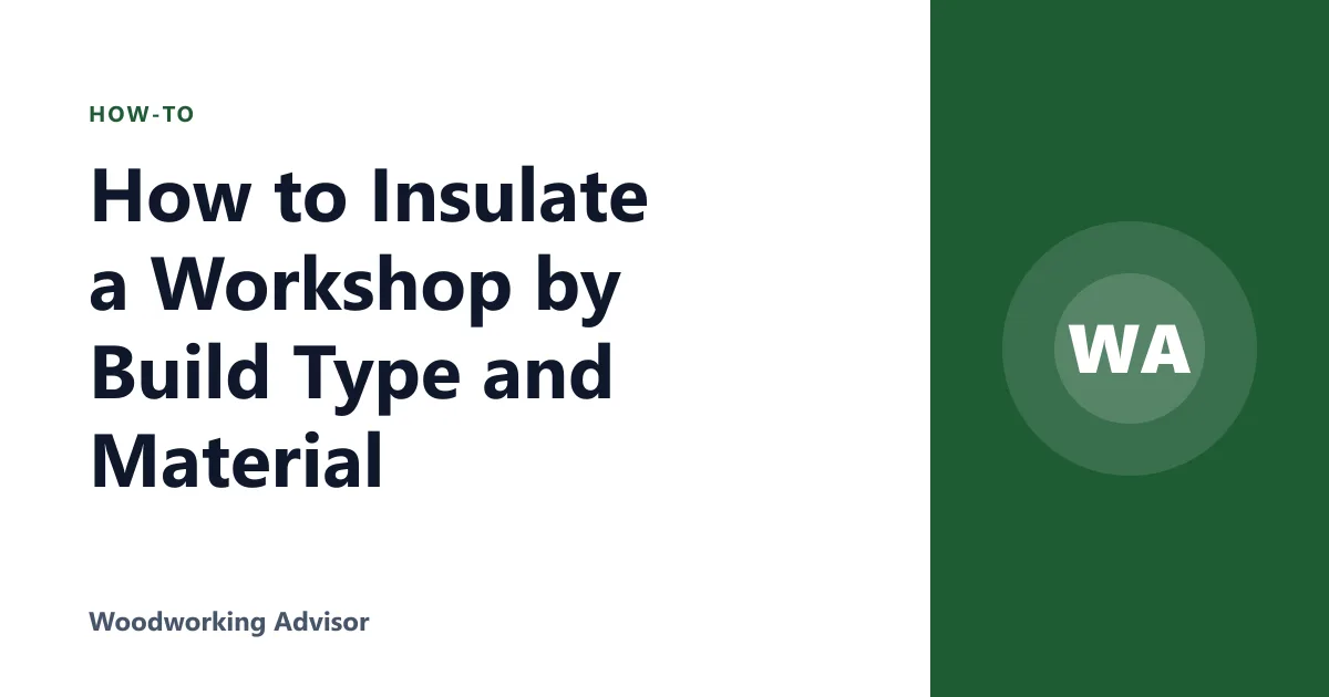 How to Insulate a Workshop by Build Type and Material