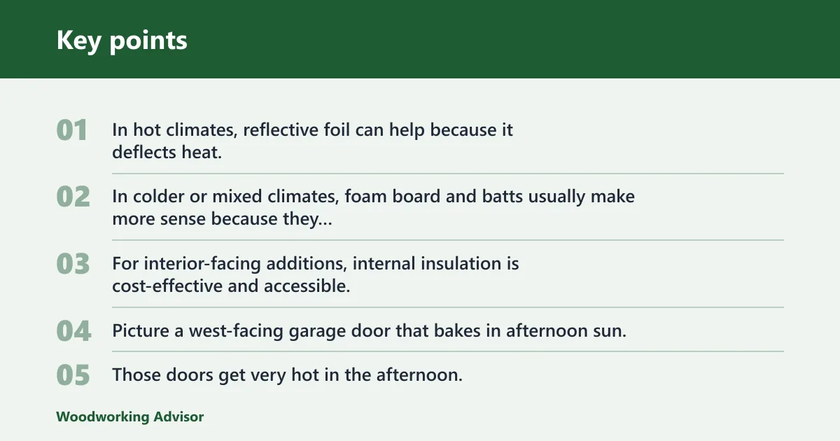 Key points: Which insulation fits your workshop?