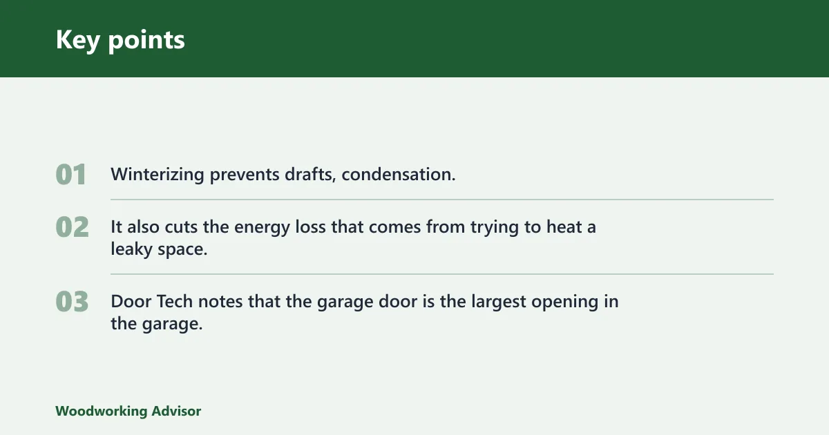 Key points: Why winterize a garage workshop?