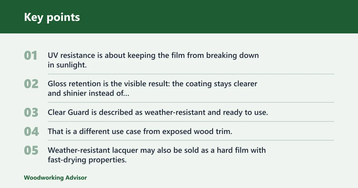 Key points: How weather-resistant lacquer performs