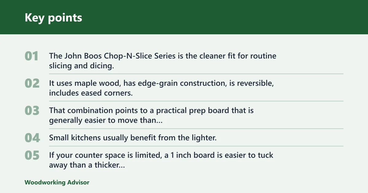 Key points: Which John Boos board fits your kitchen?