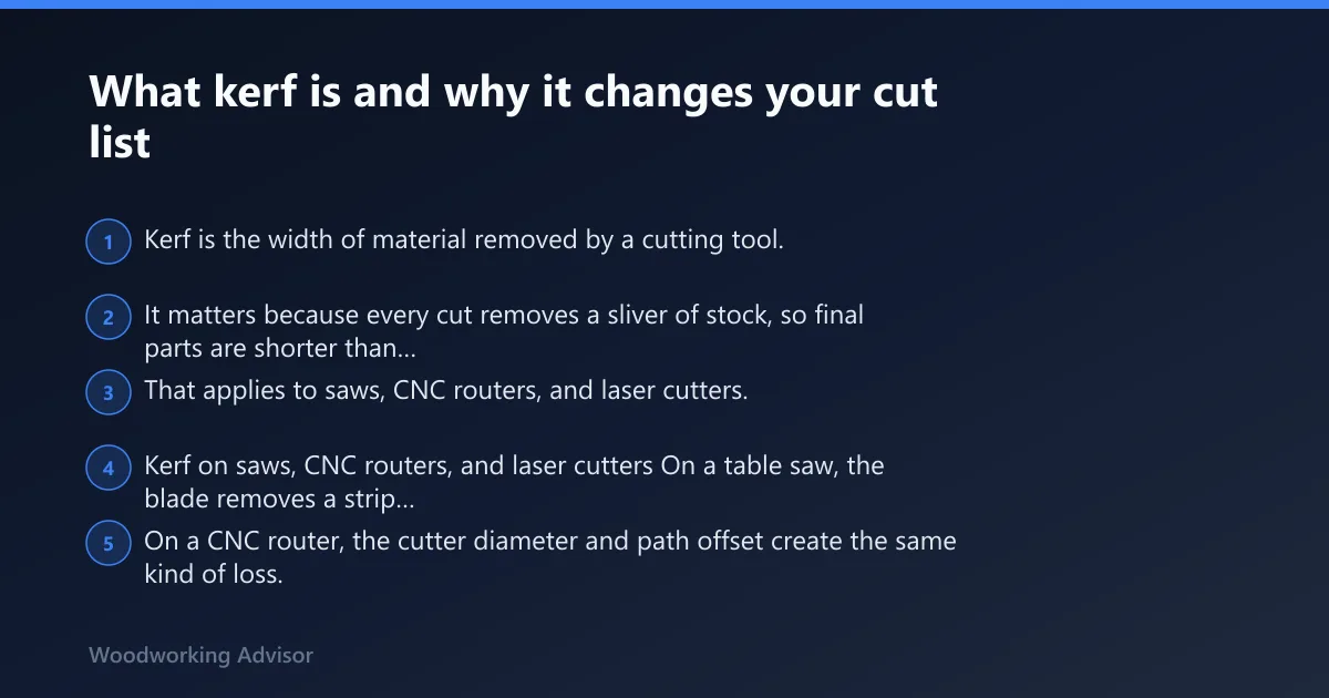 Steps: What kerf is and why it changes your cut list