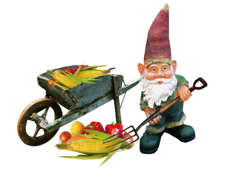 Large wooden gnome pattern pieces on a workshop bench with measuring tools and clamps