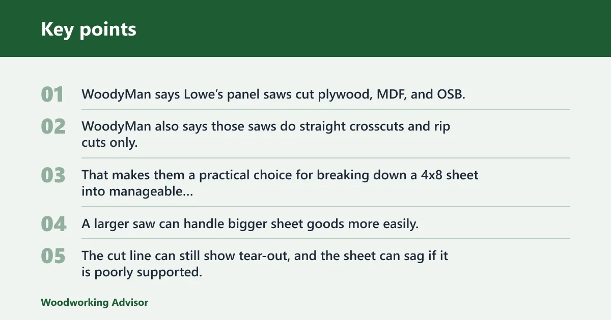 Key points: What saws does Lowe’s use for plywood?