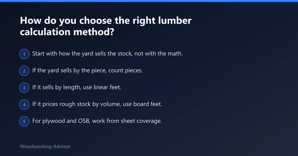 Steps: How do you choose the right lumber calculation method?