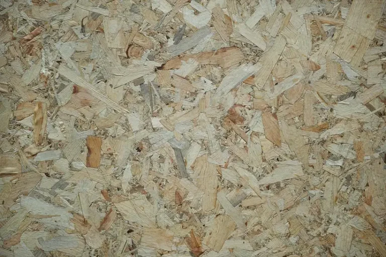 Marine plywood and pressure-treated plywood leaning outdoors after rain beside a wet workbench