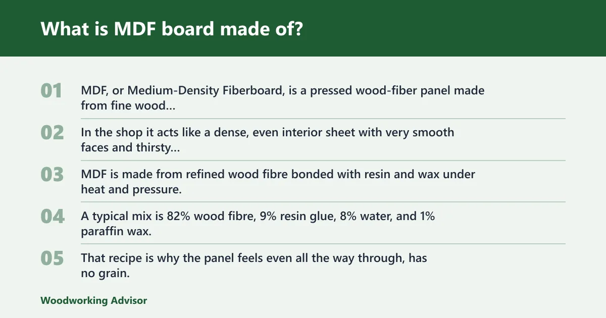Steps: What is MDF board made of?