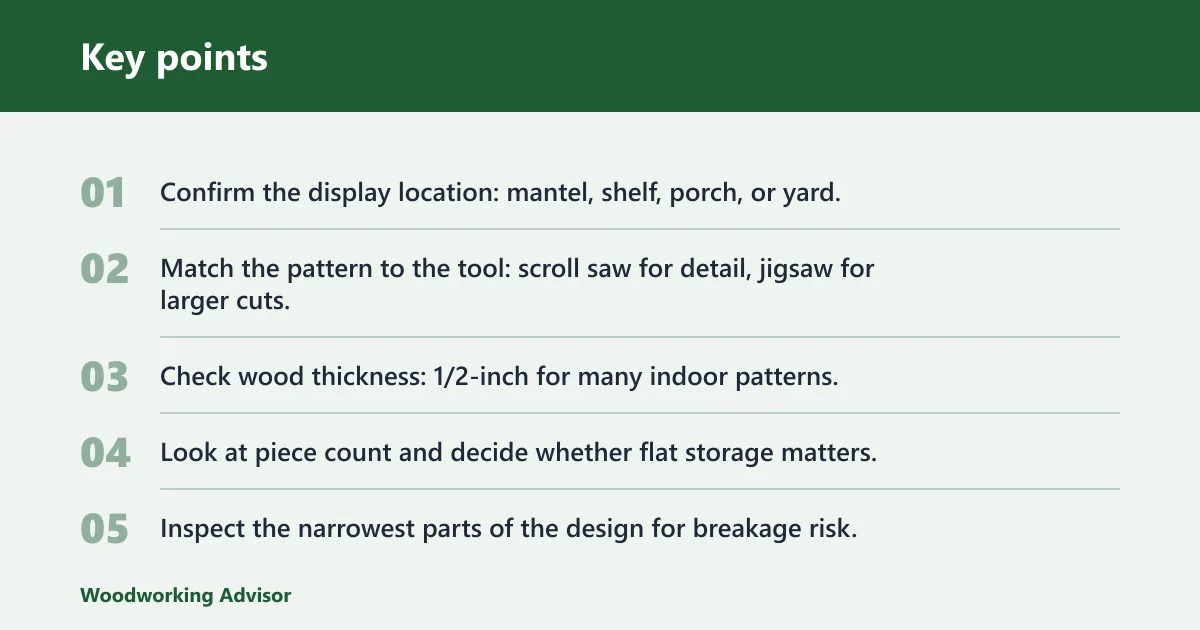 Key points: How should you size a wooden nativity pattern?