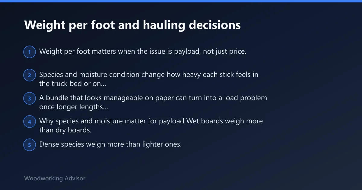 Steps: Weight per foot and hauling decisions