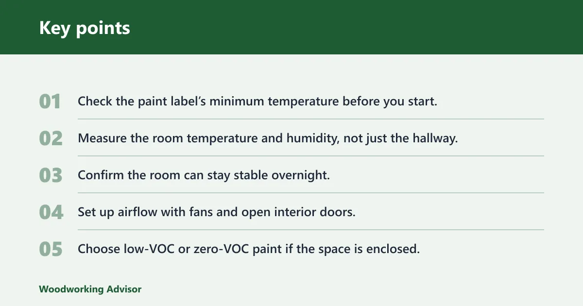 Key points: Winter paint readiness checklist