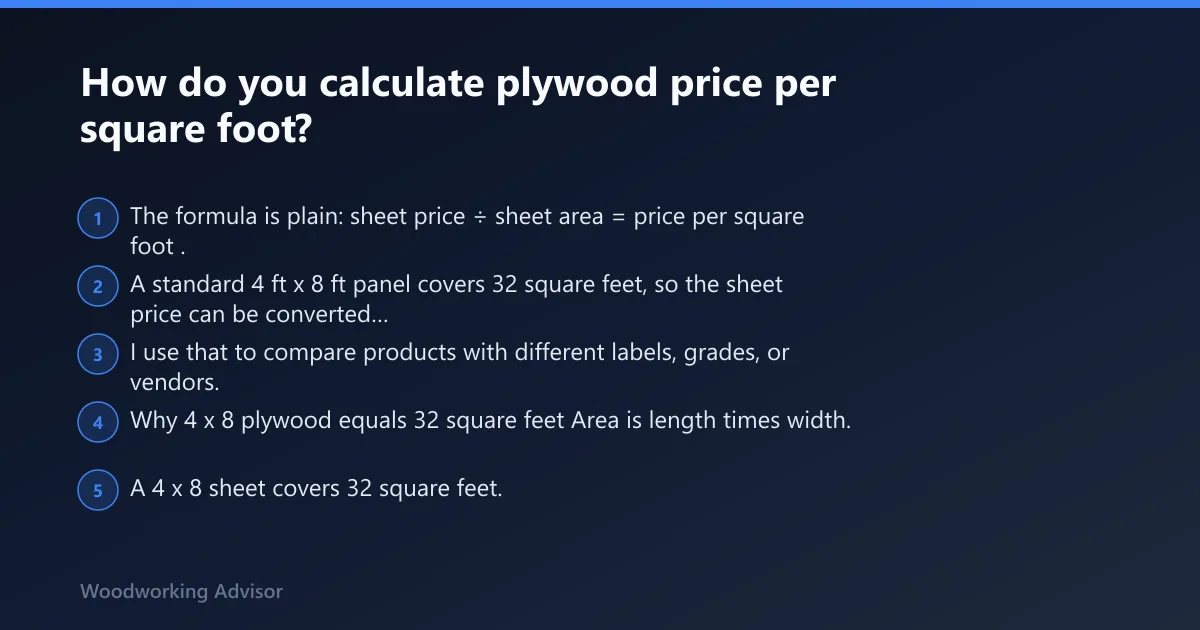 Steps: How do you calculate plywood price per square foot?