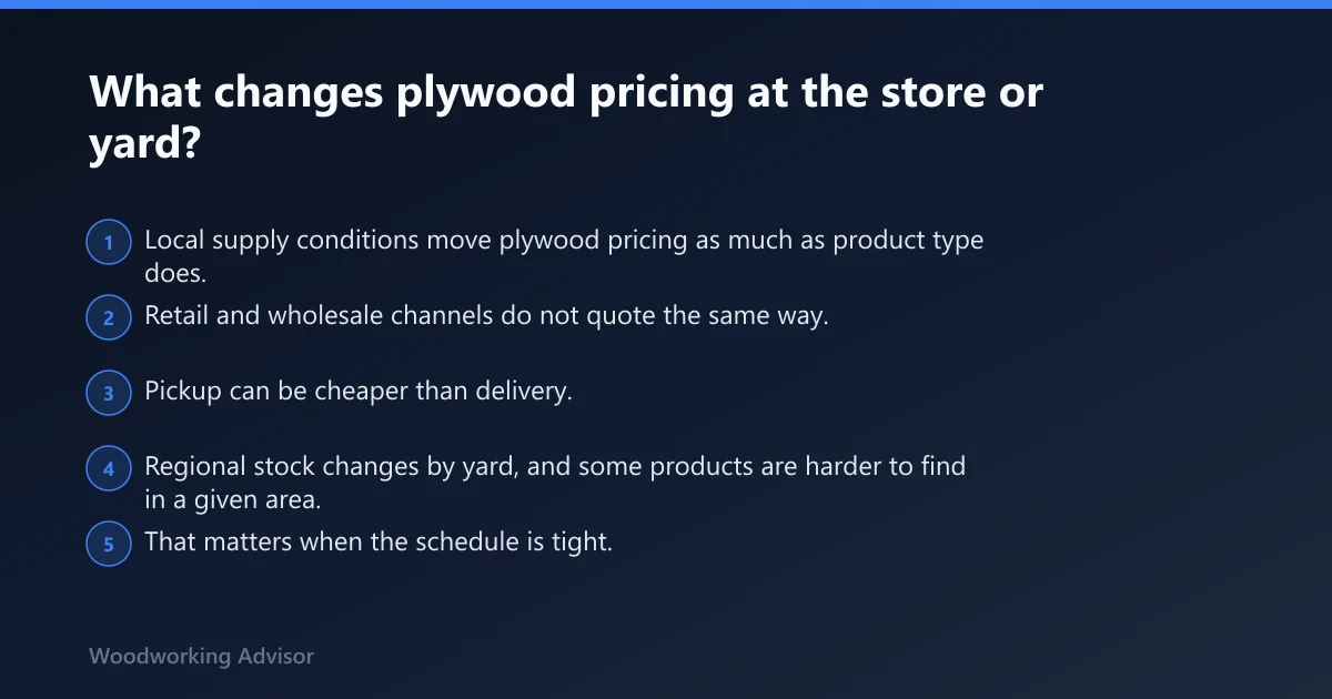 Steps: What changes plywood pricing at the store or yard?