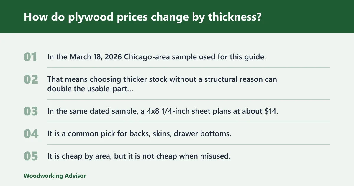 Steps: How do plywood prices change by thickness?