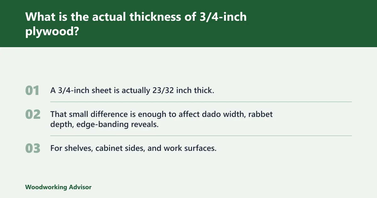 Steps: What is the actual thickness of 3/4-inch plywood?