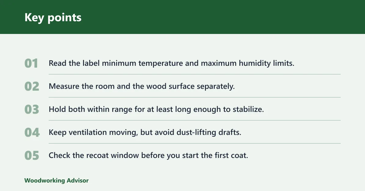 Key points: Can you apply polyurethane in 60 degree weather?