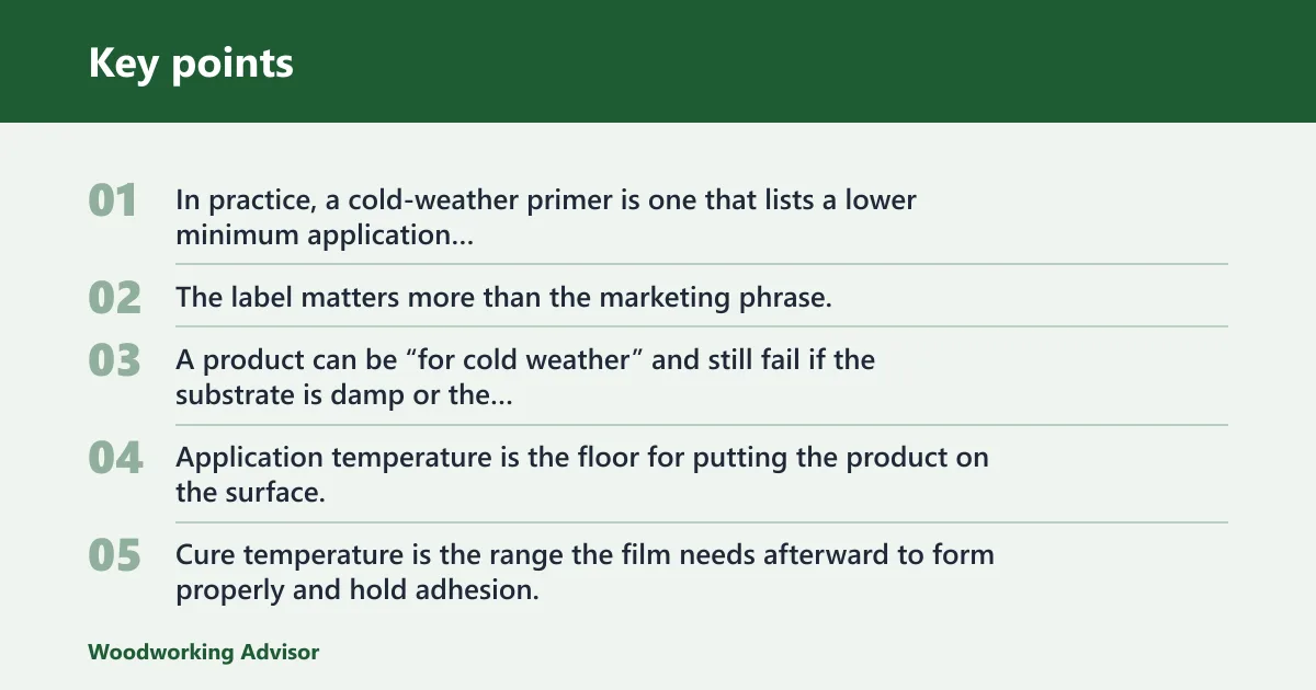 Key points: What cold weather primer really means