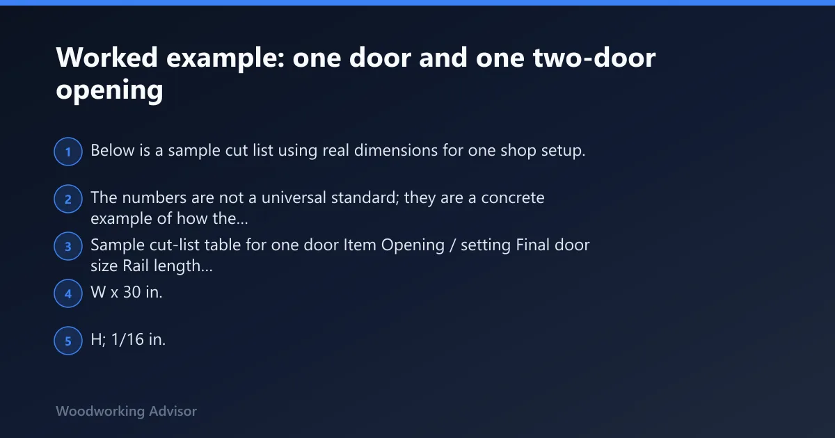 Steps: Worked example: one door and one two-door opening