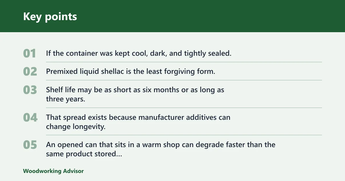 Key points: How long does shellac last?