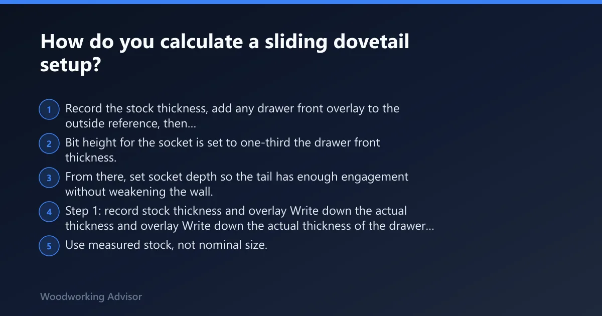 Steps: How do you calculate a sliding dovetail setup?