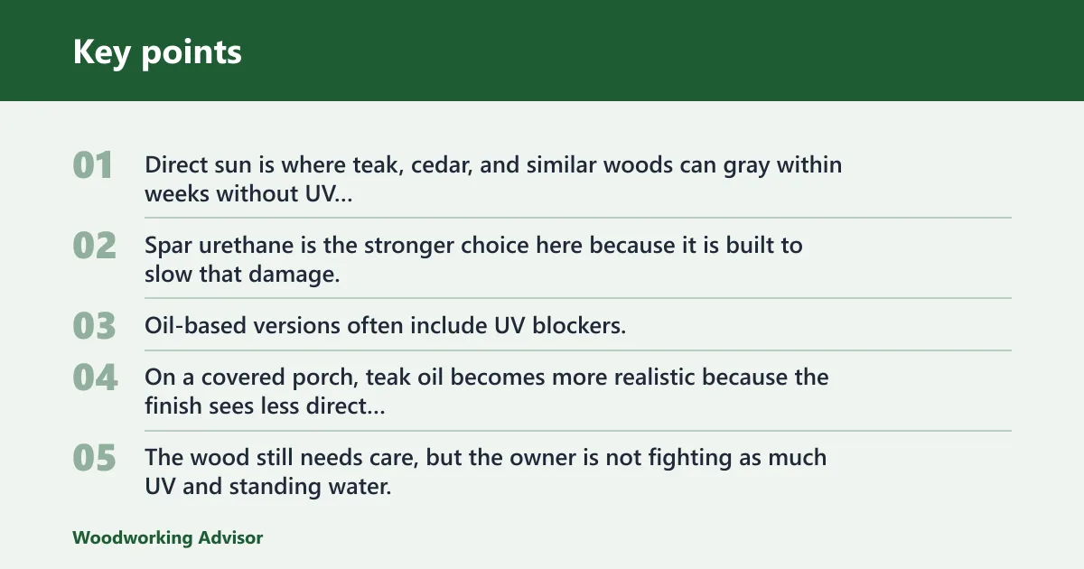 Key points: Which finish lasts longer outdoors?